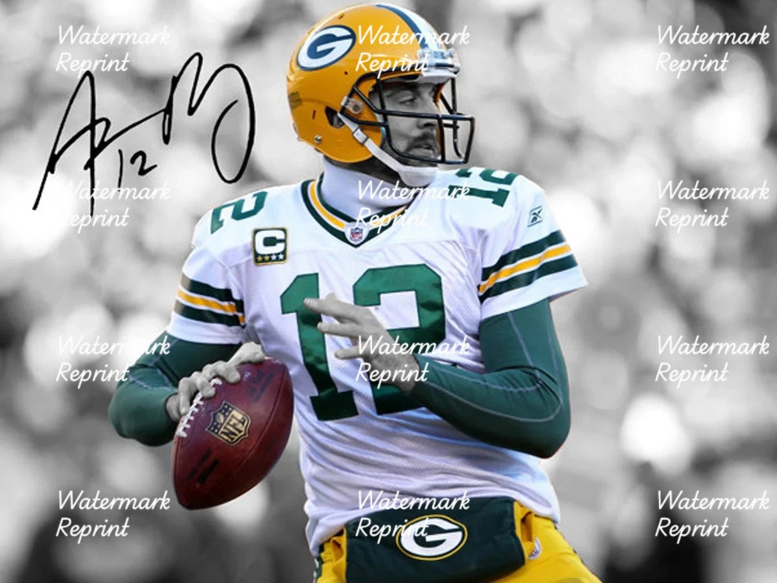 AARON RODGERS GREEN BAY PACKERS  SIGNED GLOSSY PHOTO 11"X8". #2