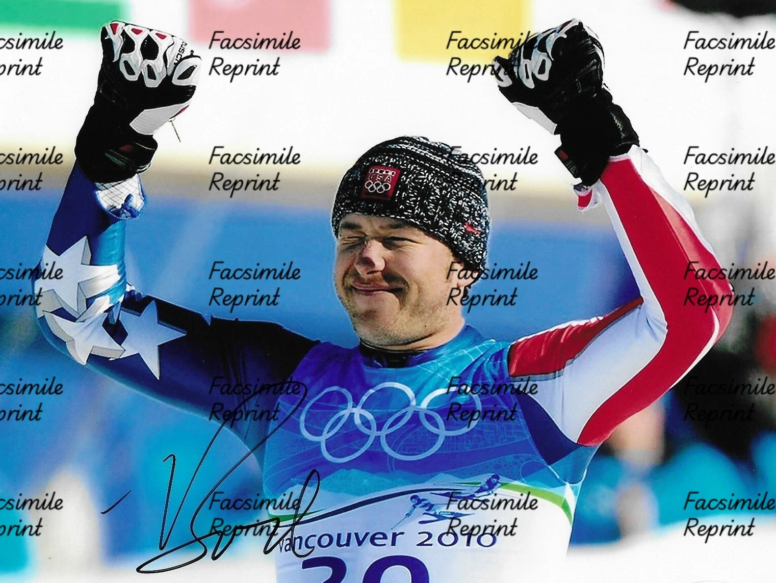 BODE MILLER AMERICAN ALPINE SKI RACER FACSIMILE SIGNED MAGAZINE PHOTO 8"X11".#6