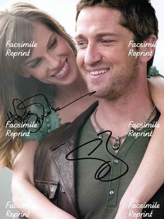GERARD BUTLER & HILARY SWANK  FACSIMILE DUAL SIGNED PHOTO 8"X11". #2