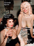 SOPHIA LOREN & JAYNE MANSFIELD REPRINT FACSIMILE SIGNED PHOTO 8"X11".
