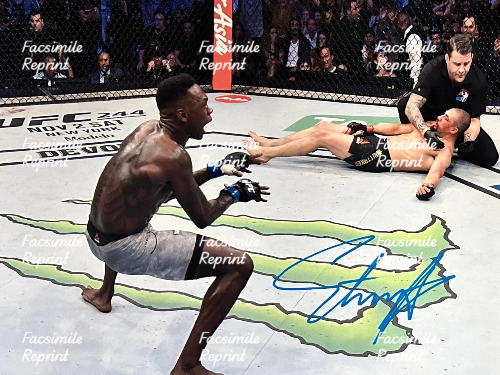 ISRAEL ADYSANYA NIGERIAN-NEW ZEALAND MARTIAL ARTIST FACSIMILE SIGNED 8"X11". #6