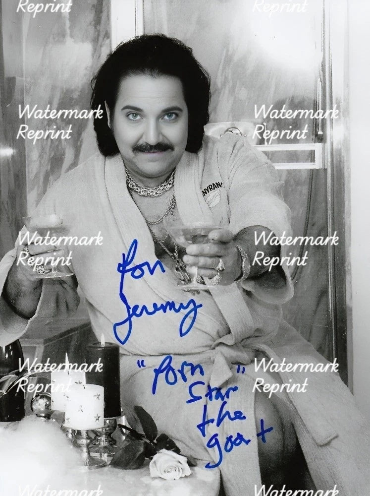 RON JEREMY AMERICAN ADULT ACTOR FILM MAKER COMEDIAN SIGNED B/W PHOTO 8"X11".#6