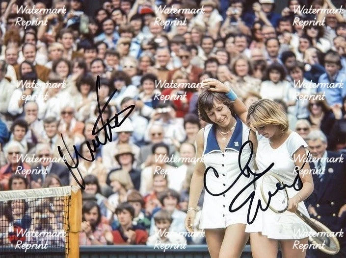 CHRIS EVERT & MARTINA NAVRATILOVA TENNIS LEGENDS DUAL SIGNED PHOTO 8"X11".#4