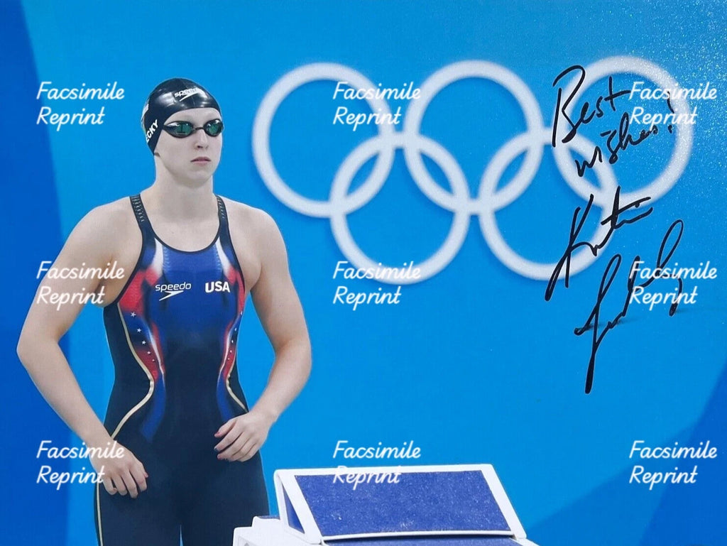 KATIE LEDECKY AMERICAN SWIMMER OLYMPICS FACSIMILE SIGNED GLOSSY PHOTO 8"X11".#4