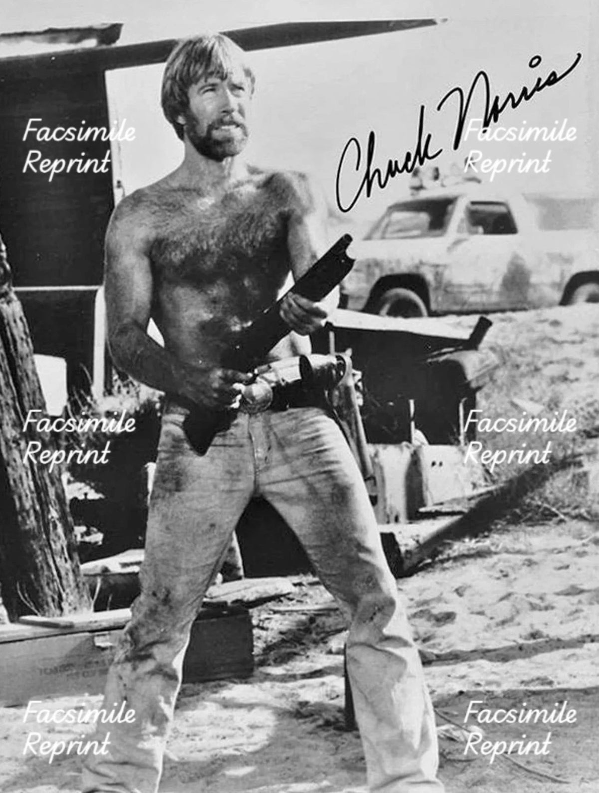 CHUCK NORRIS AMERICAN MARTIAL ARTIST ACTOR FACSIMILE SIGNED PHOTO 8"X11". #11