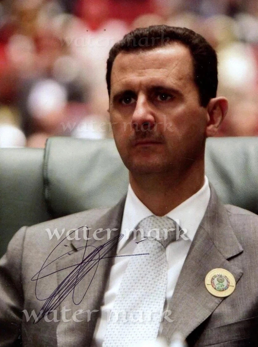 BASHAR AL-ASSAD FORMER PRESIDENT & DICTATOR OF SYRIA REPRINT SIGNED PHOTO 8"X11"