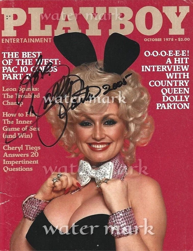 DOLLY PARTON AMERICAN ACTRESS SINGER PLAYBOY MAGAZINE REPRINT SIGNED 8"X11". #20