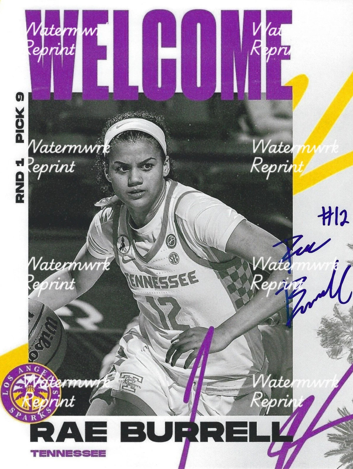 RAE BURRELL WNBA BASKETBALL SIGNED GLOSSY PHOTO 8"X11". #2