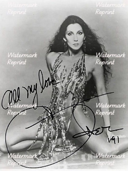 CHER AMERICAN POP SINGER  ACTRESS SIGNED GLOSSY PHOTO 8"X11". #1