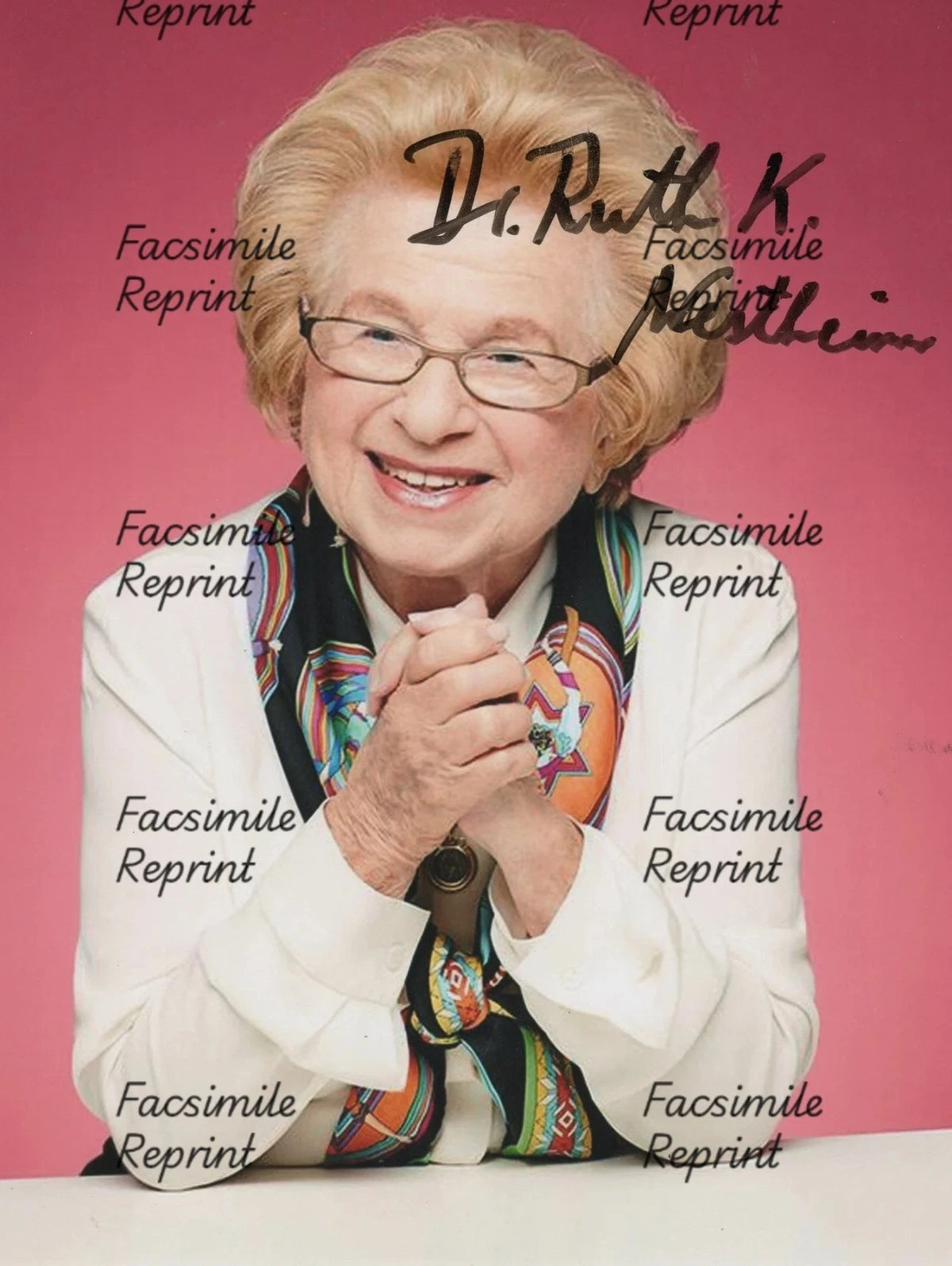 DR. RUTH WESTHEIMER GERMAN-AMERICAN TALK SHOW HOST FACSIMILE SIGNED 8"X11"#3