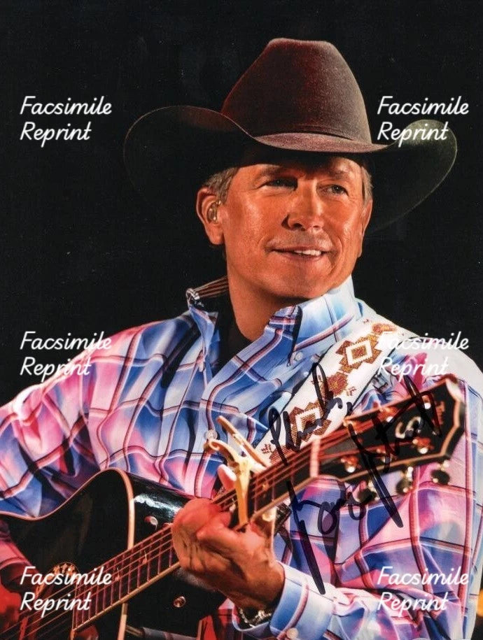 GEORGE STRAIT AMERICAN CONTRY SINGER ACTOR FACSIMILE SIGNED PHOTO 8"X11". #4
