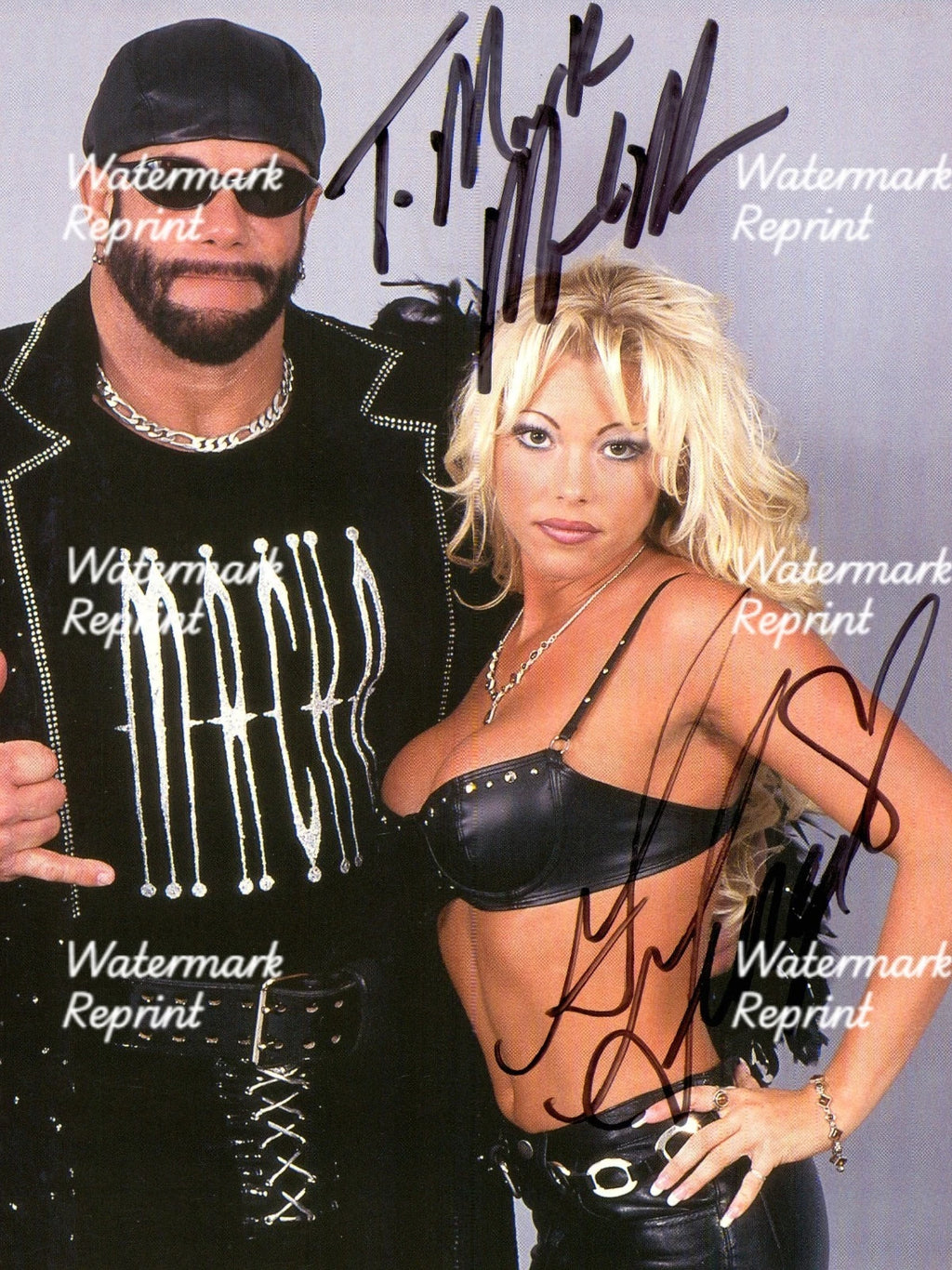 MACHO MAN RANDY SAVAGE & GORGEOUS GEORGE AMERICAN WRESTLER SIGNED PHOTO 8"X11"#3