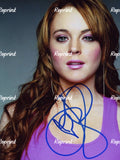 LINDSAY LOHAN AMERICAN ACTRESS SINGER REPRINT GLOSSY SIGNED PHOTO 8"X11".#1