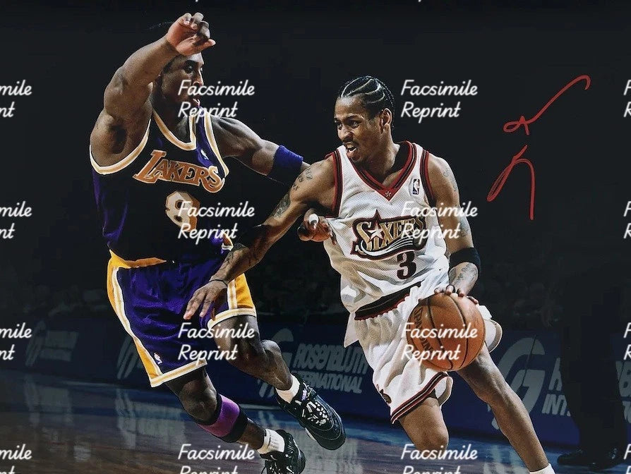 ALLEN IVERSON AMERICAN BASKETBALL NBA FACSIMILE SIGNED PHOTO 8"X11".