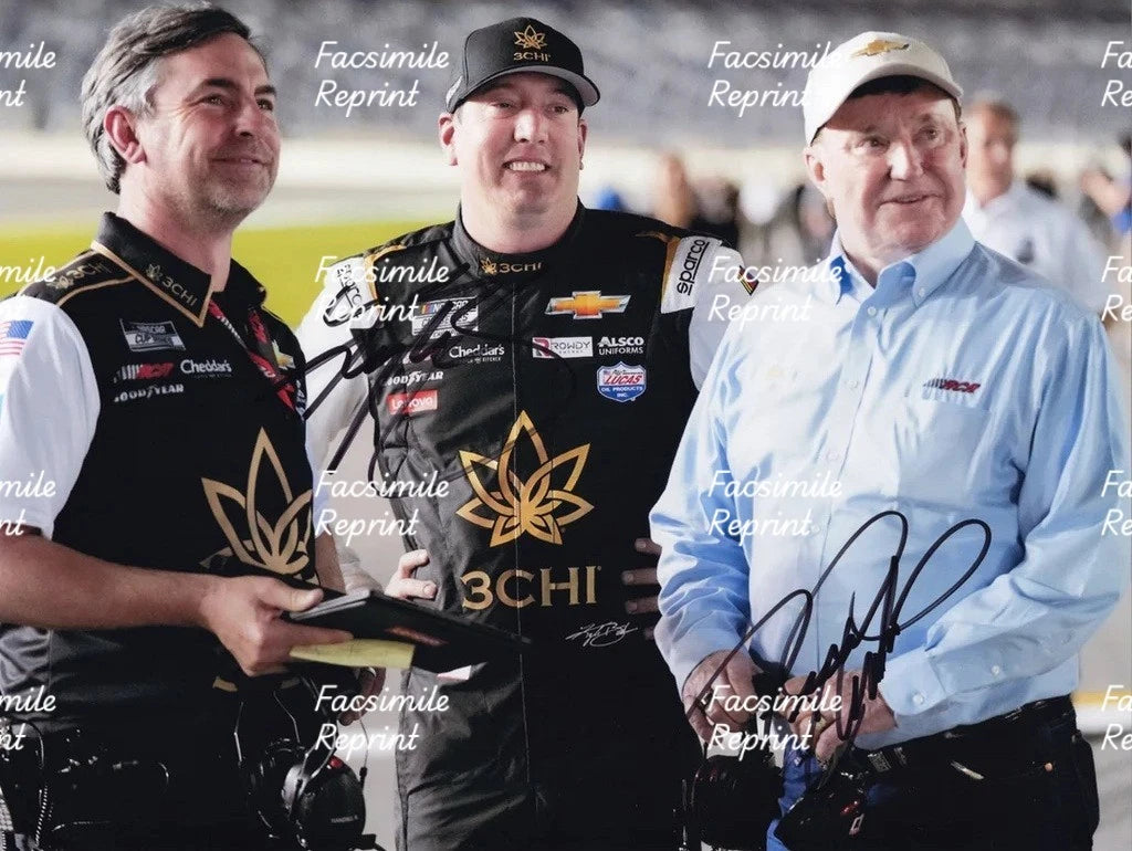 KYLE BUSCH & RICHARD CHILDRESS RALLY DRIVER NASCAR FACSIMILE SIGNED 8"X11".#17