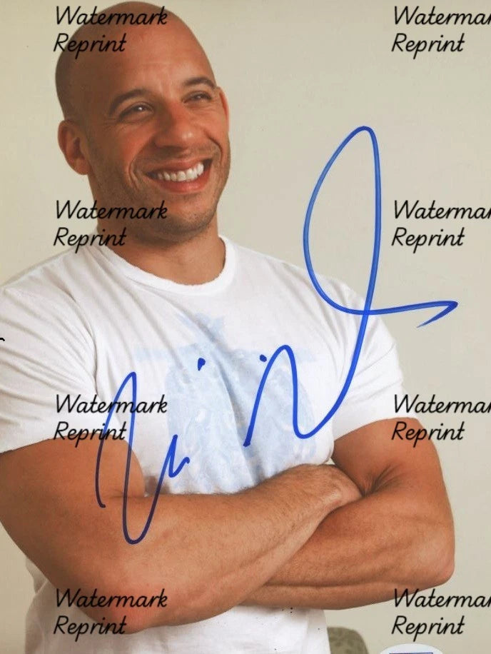 VIN DIESEL AMERICAN ACTOR  DUAL SIGNED GLOSSY PHOTO 8"X11". #6