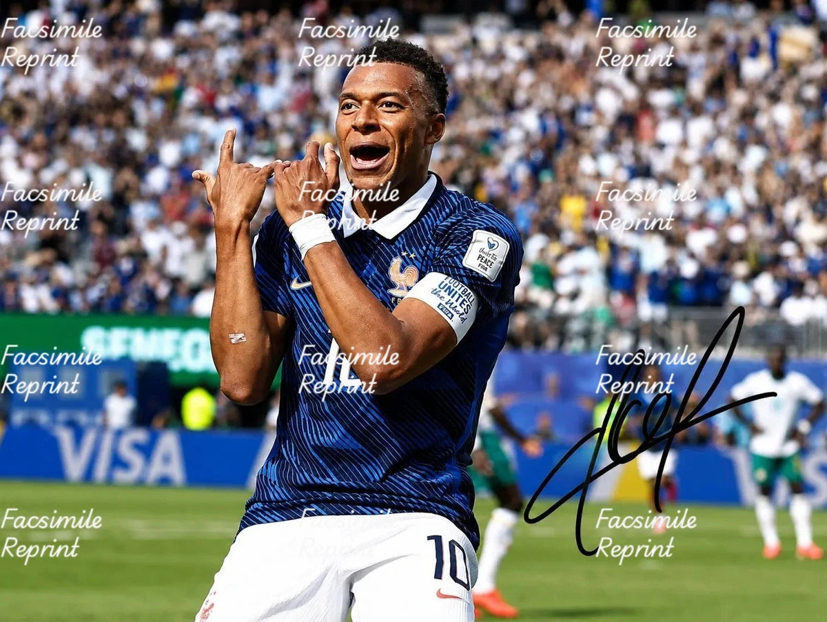 KYLIAN MBAPPE FRANCE SOCCER FIFA 2026 FACSIMILE SIGNED GLOSSY PHOTO 8"X11". #8