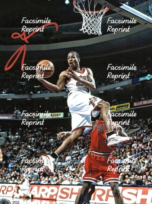 ALLEN IVERSON AMERICAN BASKETBALL NBA FACSIMILE SIGNED PHOTO 8"X11".#2