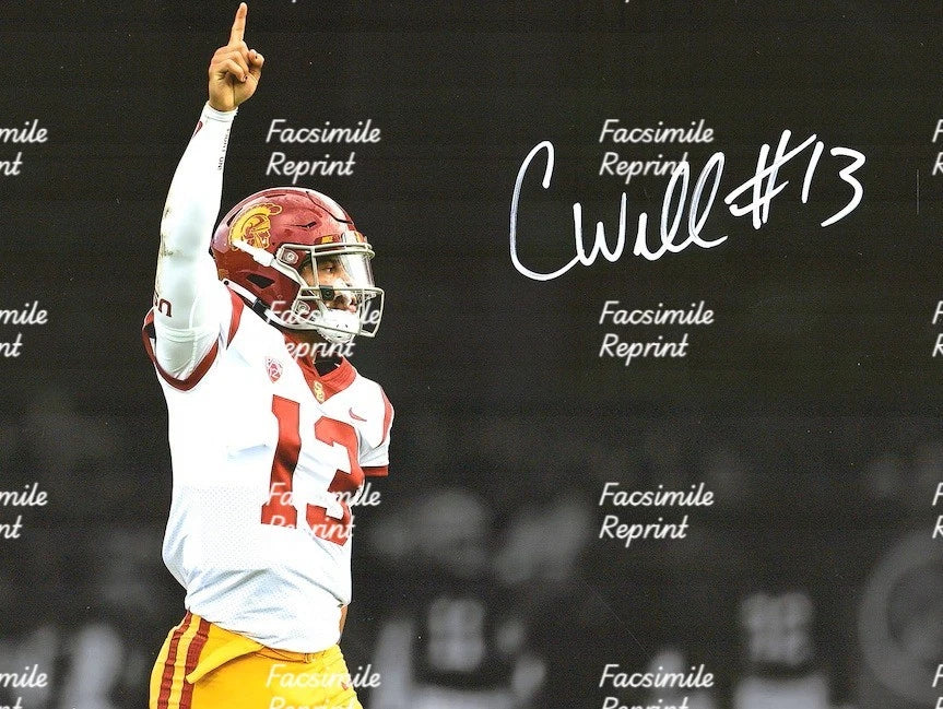 CALEB WILLIAMS AMERICAN FOOTBALL FACSIMILE SIGNED PHOTO 8"X11". #1