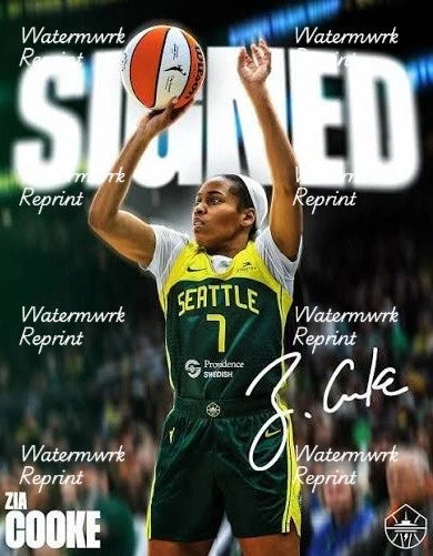 ZIA COOKE WNBA BASKETBALL SIGNED GLOSSY PHOTO 8"X10".