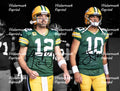 AARON RODGERS & JORDAN LOVE GREEN BAY PACKERS DUAL SIGNED PHOTO 11"X8".