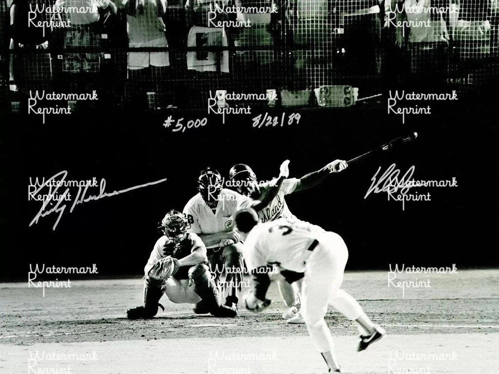 NOLAN RYAN & RICKY HENDERSON BASEBALL DUAL SIGNED PHOTO 11"X8".#7