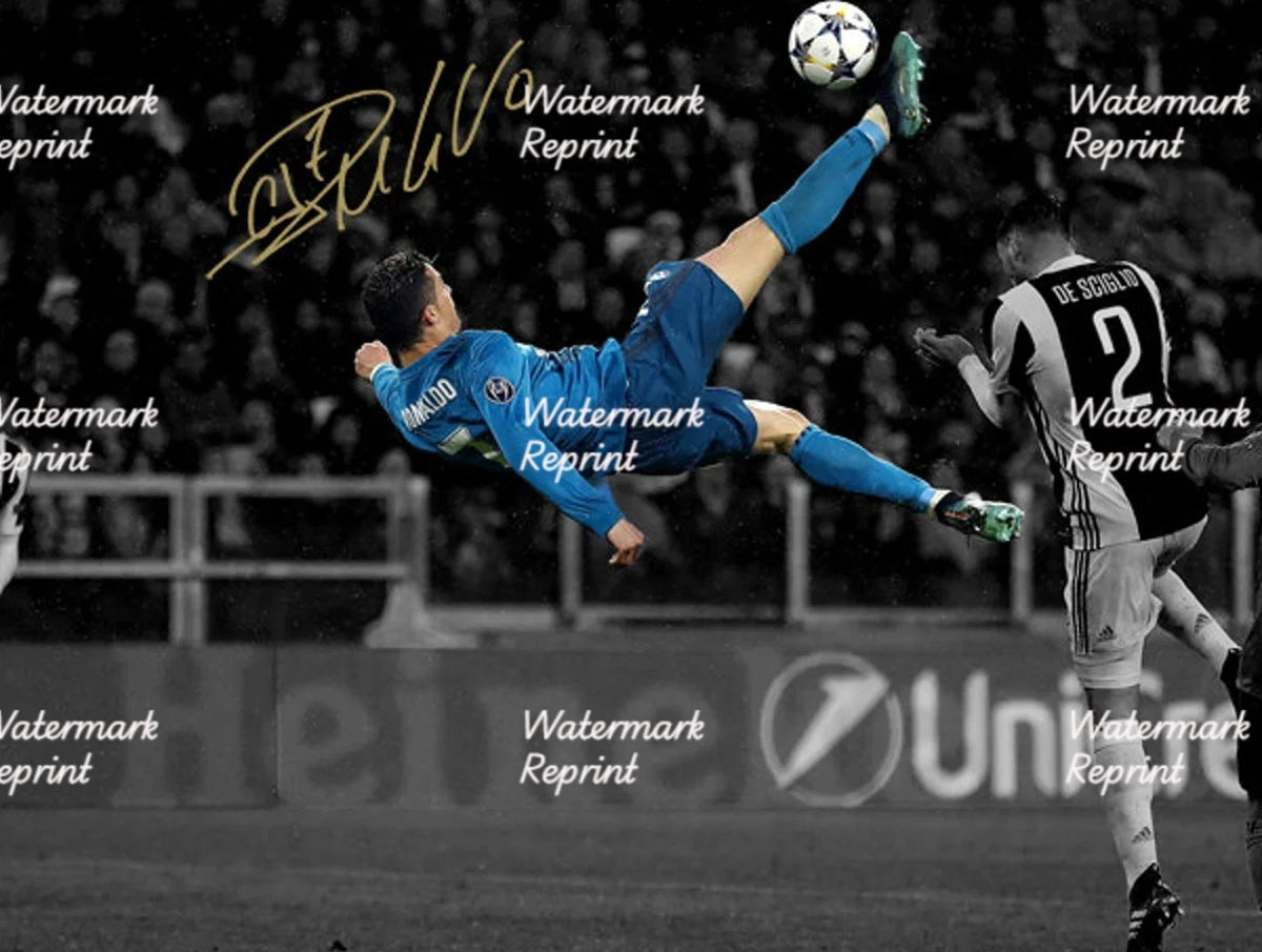CRISTIANO RONALDO ICONIC BICYCLE KICK PORTUGAL SIGNED GLOSSY PHOTO 8"X11". #11