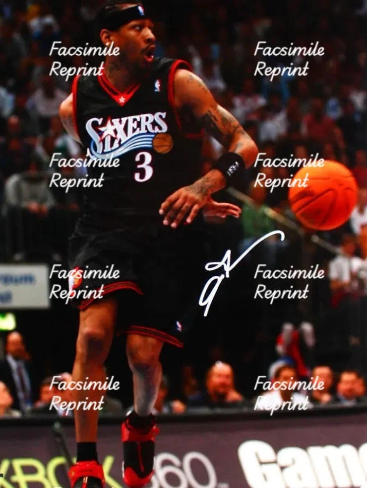 ALLEN IVERSON AMERICAN BASKETBALL NBA FACSIMILE SIGNED PHOTO 8"X11".#4