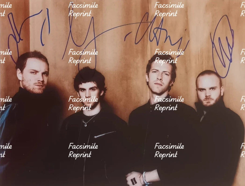 COLDPLAY ENGLISH ROCKBAND FACSIMILE SIGNEDPHOTO 8"X11".