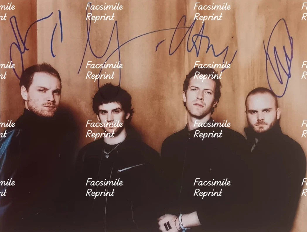 COLDPLAY ENGLISH ROCKBAND FACSIMILE SIGNEDPHOTO 8"X11".