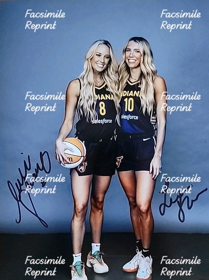 SOPHIE CUNNINGHAM & LEXIE HULL BASKETBALL FACSIMILE DUAL SIGNED PHOTO 8"X11".#12