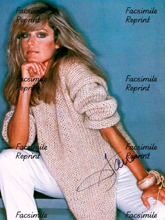 FARRAH FAWCETT AMERICAN ACTRESS FACSIMILE SIGNED PHOTO 8"x11". #4