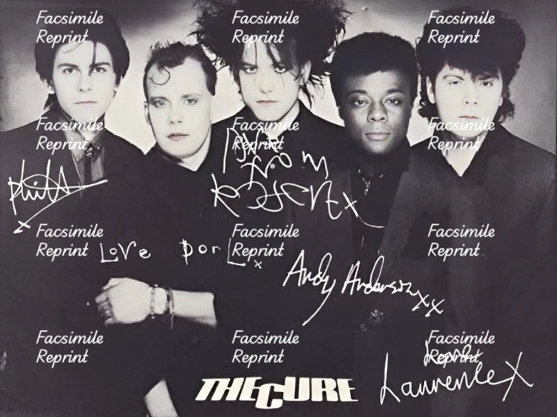 THE CURE ENGLISH ROCK BAND FACSIMILE SIGNED PHOTO 8"X11".