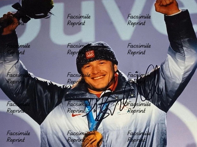 BODE MILLER AMERICAN ALPINE SKI RACER FACSIMILE SIGNED REPRINT PHOTO 8"X11".#2