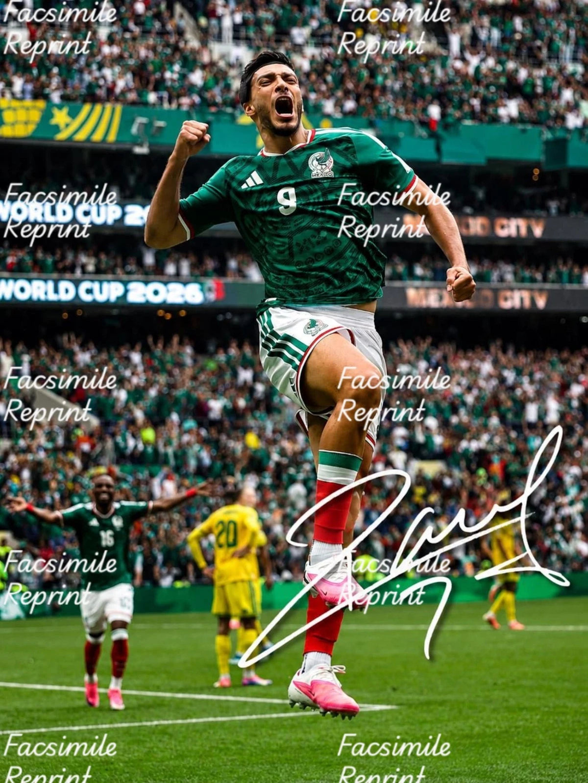 RAUL JIMENEZ MEXICO SOCCER FIFA 2026 FACSIMILE SIGNED GLOSSY PHOTO 8"X11".