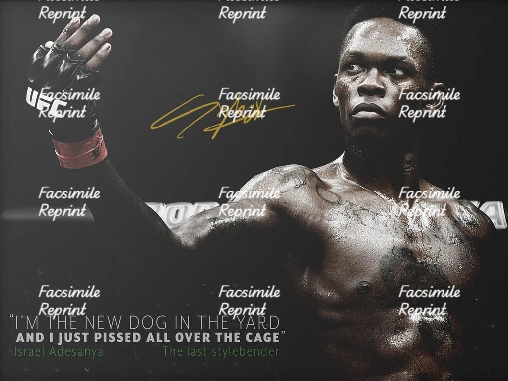 ISRAEL ADYSANYA NIGERIAN-NEW ZEALAND MARTIAL ARTIST FACSIMILE SIGNED 8"X11". #1