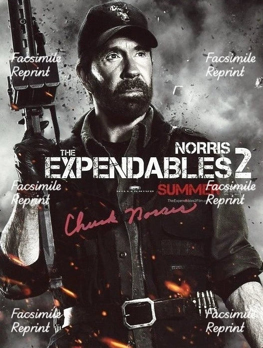 CHUCK NORRIS AMERICAN MARTIAL ARTIST ACTOR FACSIMILE SIGNED PHOTO 8"X11". #9