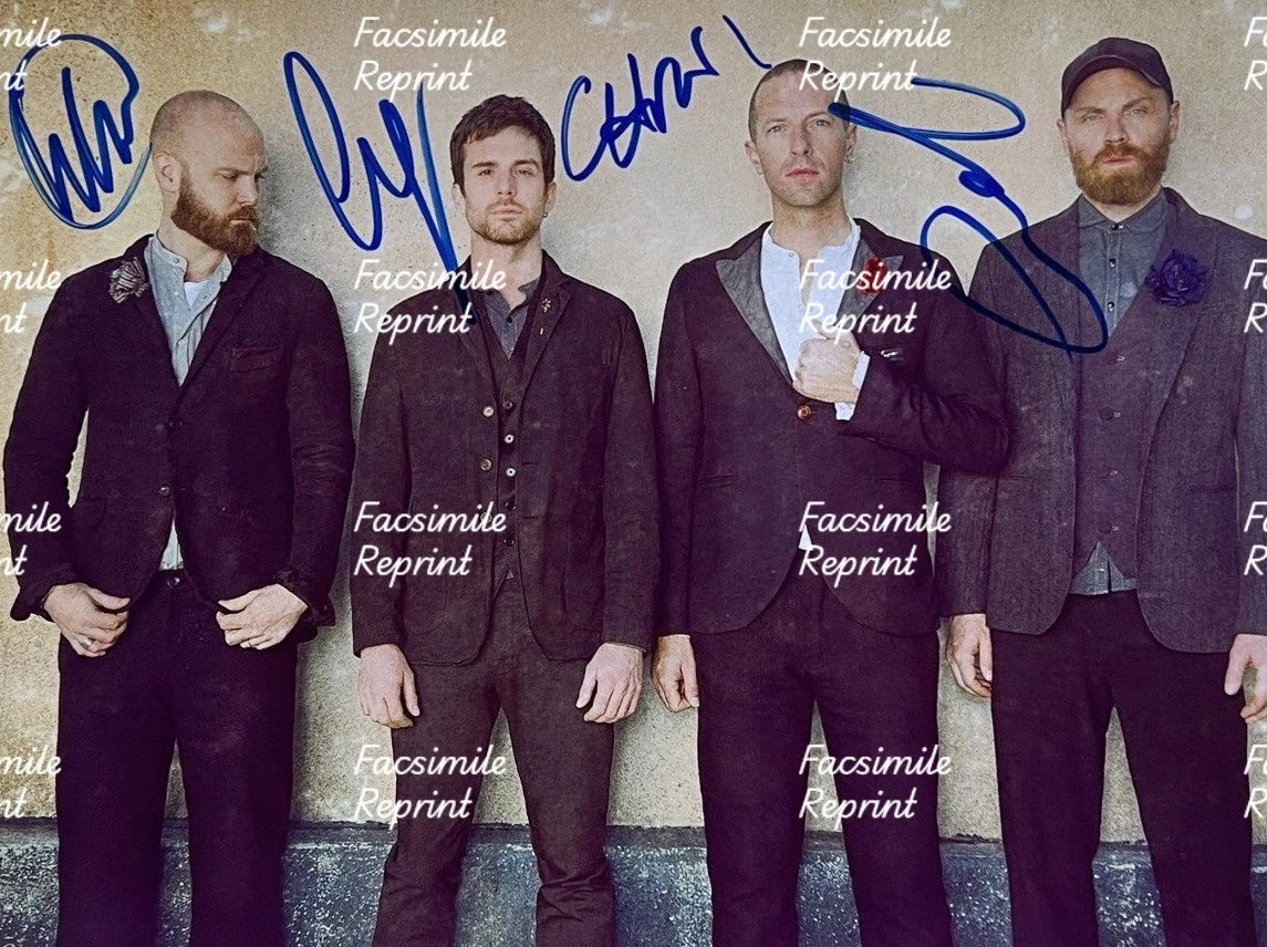 COLDPLAY ENGLISH ROCKBAND FACSIMILE SIGNED PHOTO 8"X11".#3
