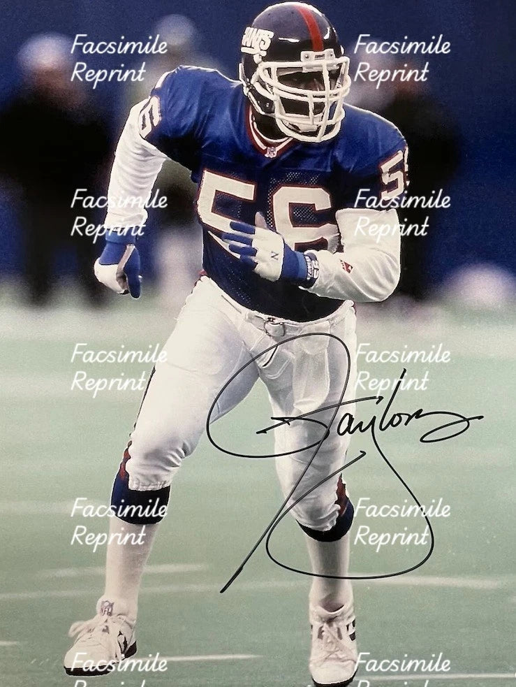 LAWRENCE TAYLOR NEWYORK GIANTS NFL FACSIMILE SIGNED REPRINT PHOTO 8"X11".#2