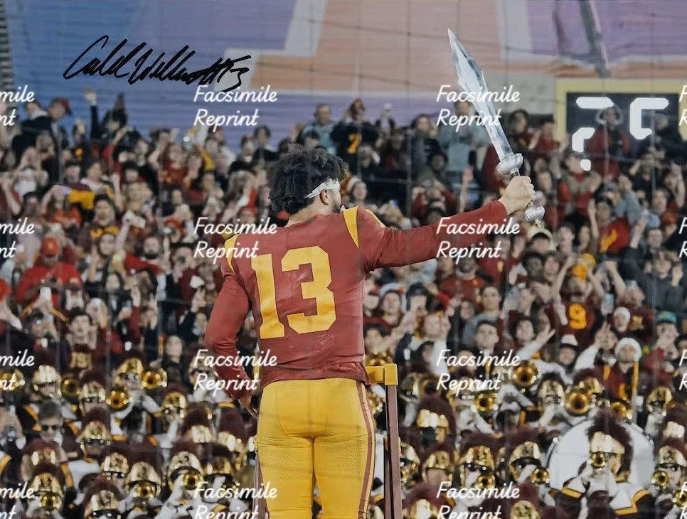 CALEB WILLIAMS AMERICAN FOOTBALL FACSIMILE SIGNED PHOTO 8"X11". #2