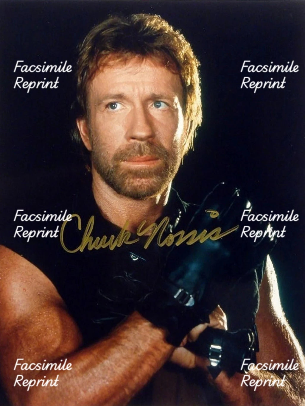 CHUCK NORRIS AMERICAN MARTIAL ARTIST ACTOR FACSIMILE SIGNED PHOTO 8"X11". #12