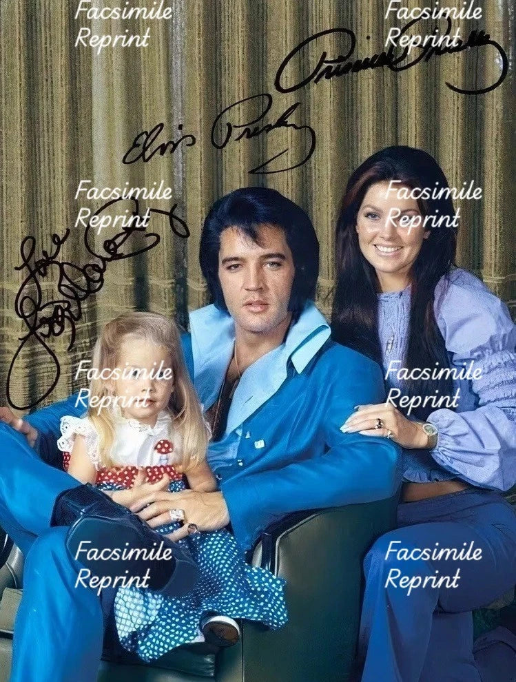 ELVIS PRESLEY & FAMILY FACSIMILE REPRINT MULTI SIGNED PHOTO 8"X11".