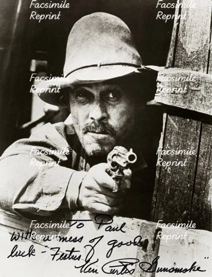 GUNSMOKE TELEVISION SERIES KEN CURTIS FACSIMILE REPRINT SIGNED PHOTO 8"X11".#3