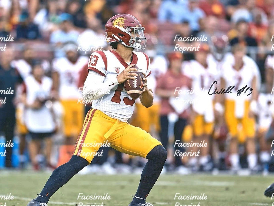 CALEB WILLIAMS AMERICAN FOOTBALL FACSIMILE SIGNED PHOTO 8"X11". #3