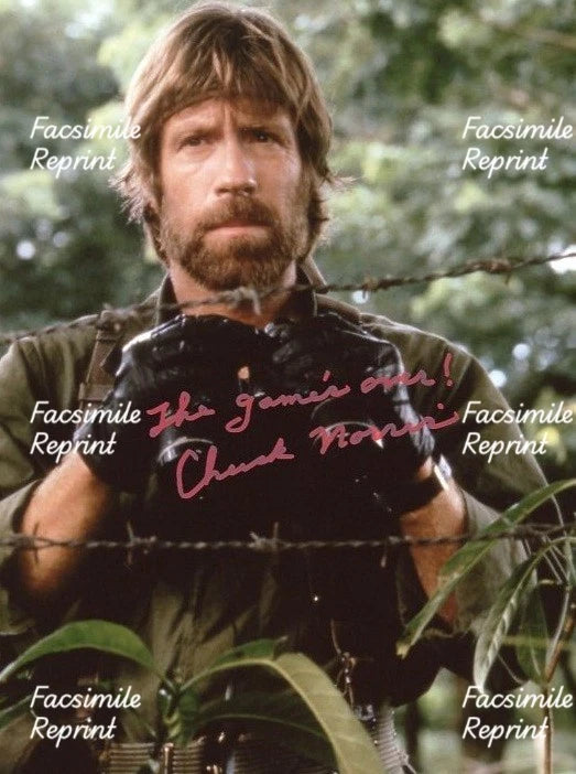 CHUCK NORRIS AMERICAN MARTIAL ARTIST ACTOR FACSIMILE SIGNED PHOTO 8"X11". #10