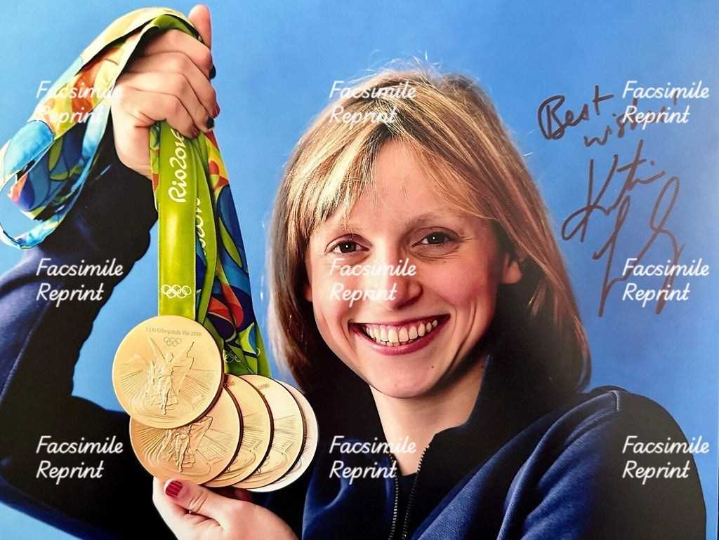 KATIE LEDECKY AMERICAN SWIMMER OLYMPICS FACSIMILE SIGNED GLOSSY PHOTO 8"X11".#3