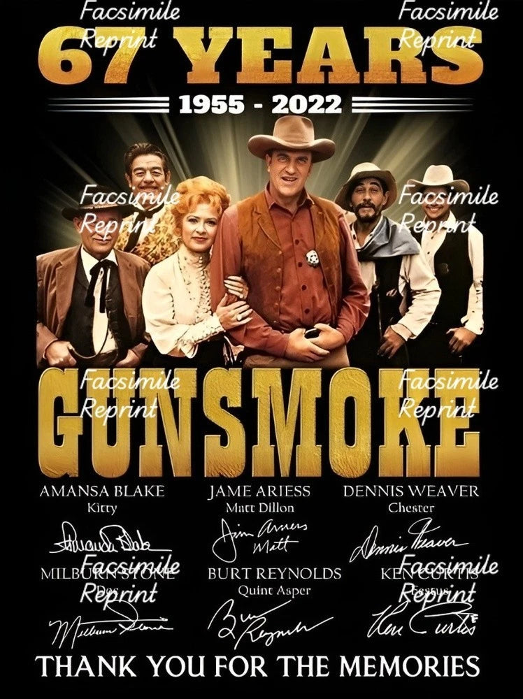 GUNSMOKE CAST FACSIMILE MULTI SIGNED POSTER 8"X11". #5