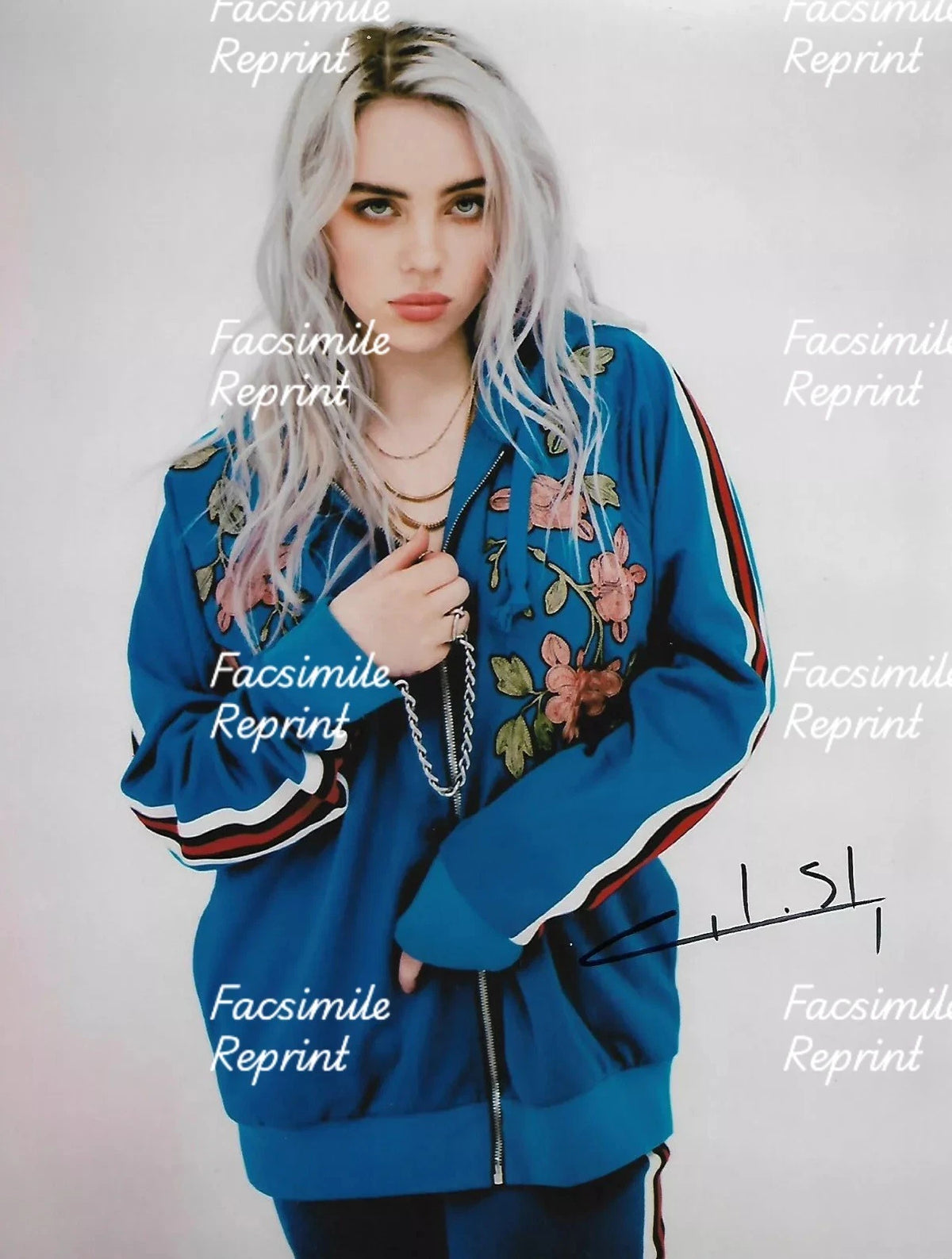 BILLIE EILISH AMERICAN SINGER SONGWRITER FACSIMILE SIGNED PHOTO 8"X11". #6