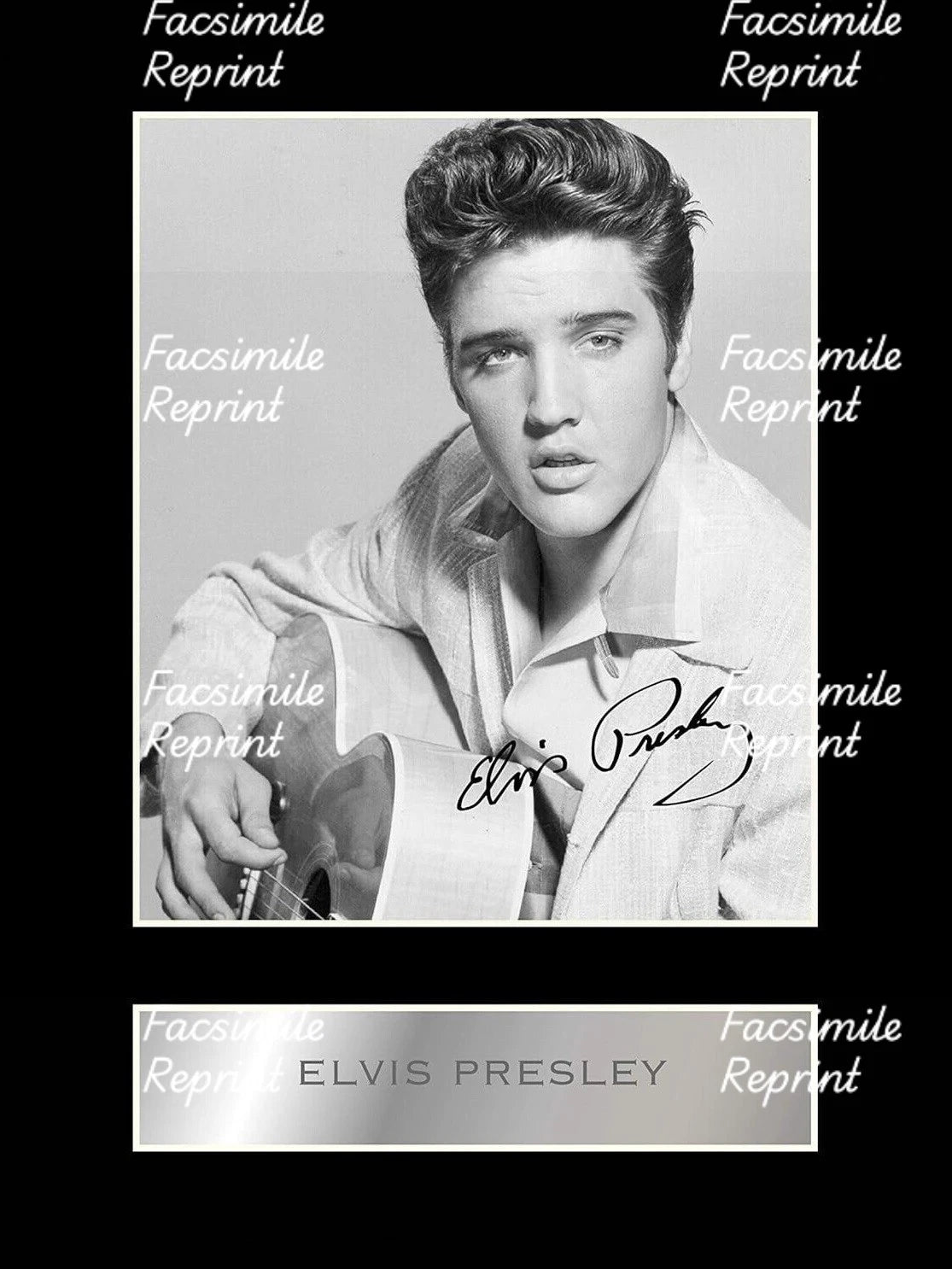 ELVIS PRESLEY PORTRAIT FACSIMILE REPRINT SIGNED PHOTO 8"X11". #4