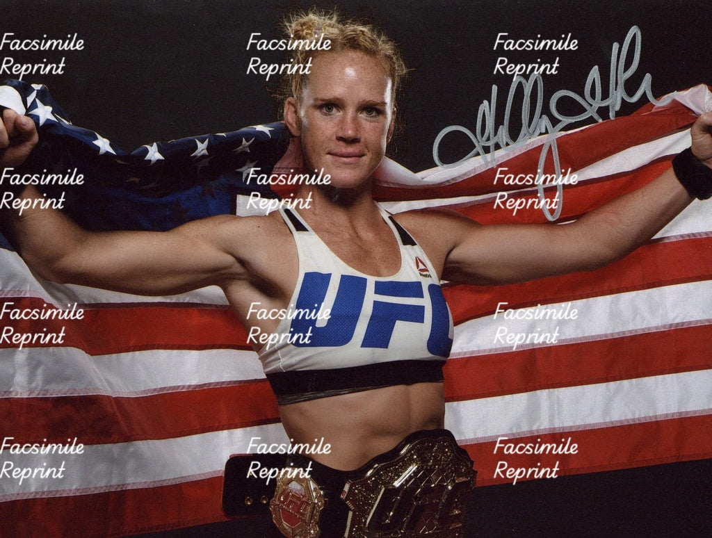 HOLLY HOLM AMERICAN BOXER & MARTIAL ARTIST UFC FACSIMILE SIGNED 8"X11".